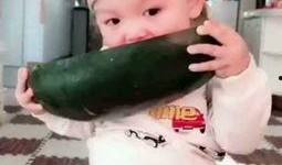 吃瓜小娃无视爸爸视频,视频记录家庭温馨瞬间